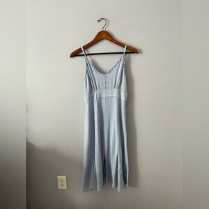 Mittoshop Light Blue Lace-Trim Midi Dress